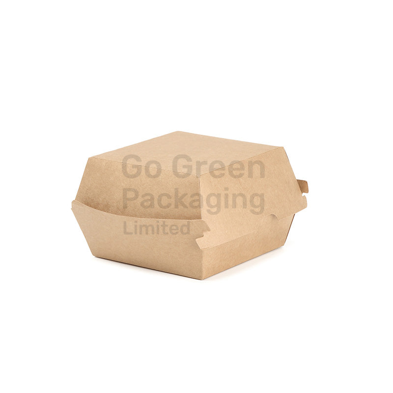 400x EcoFriendly Small Kraft Clamshell Burger Boxes Recyclable