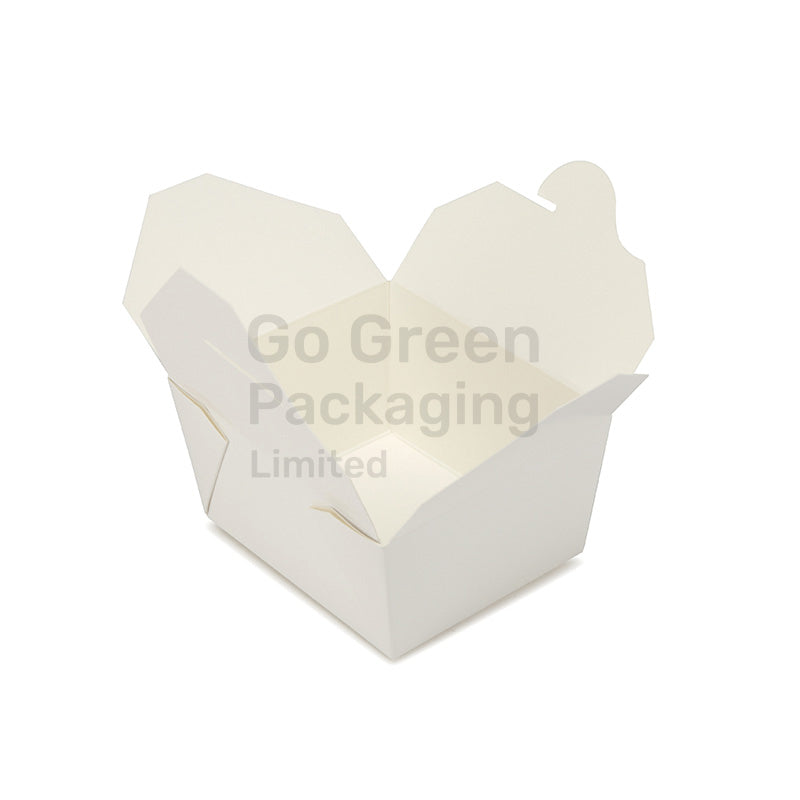 No.8 White Kraft Deli Boxes 1000ml | Eco-Friendly & Leakproof -300pcs