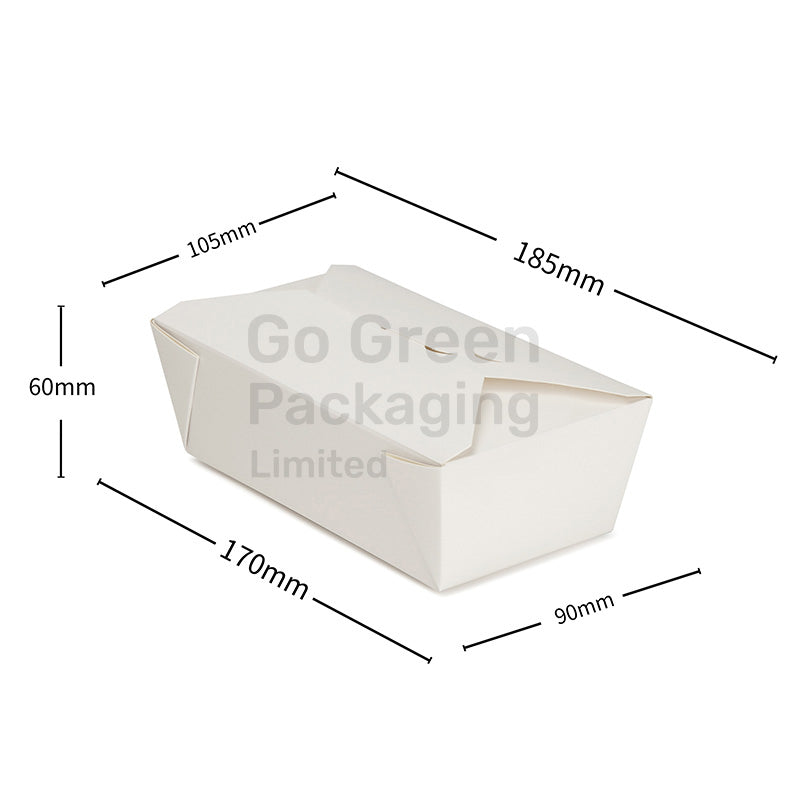 Rectangular White Deli Kraft Takeaway Boxes 950ml- 300pcs