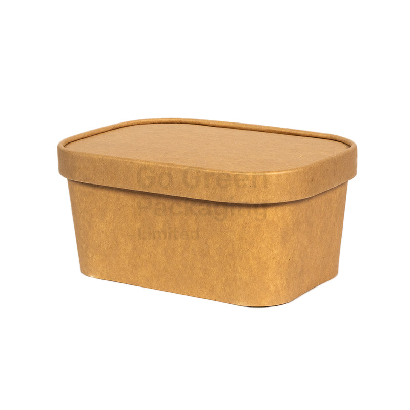 1000ml Eco-Friendly Rectangular Kraft Take Away Food Containers - 300pcs