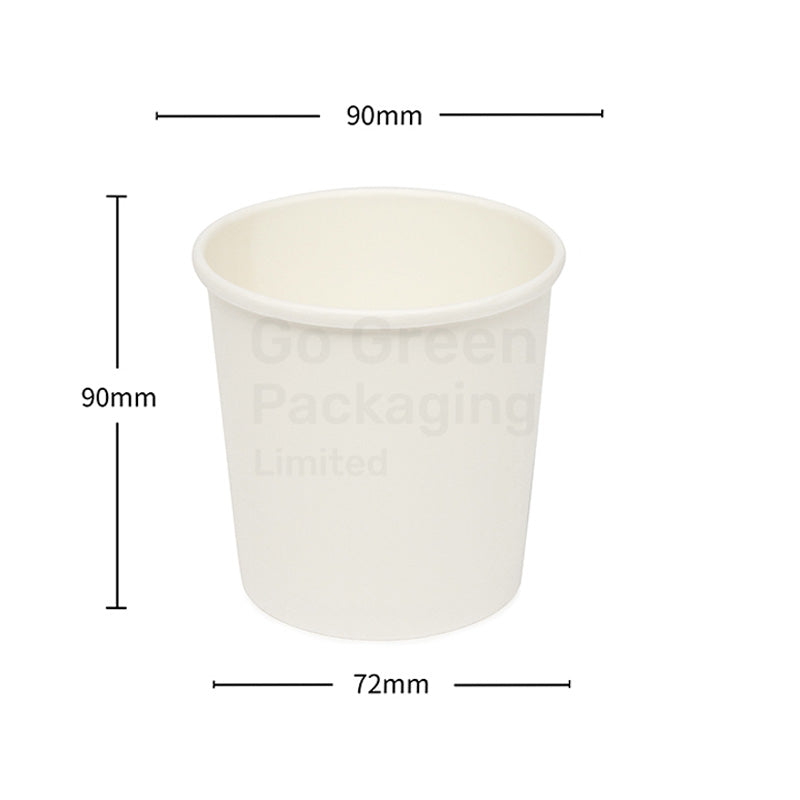 12oz Soup & Food White Kraft Containers-  90mm - 500pcs