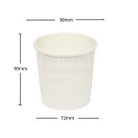 12oz Soup & Food White Kraft Containers-  90mm - 500pcs