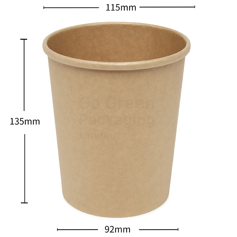 32oz Soup & Food Kraft Container-  115mm - 500pcs