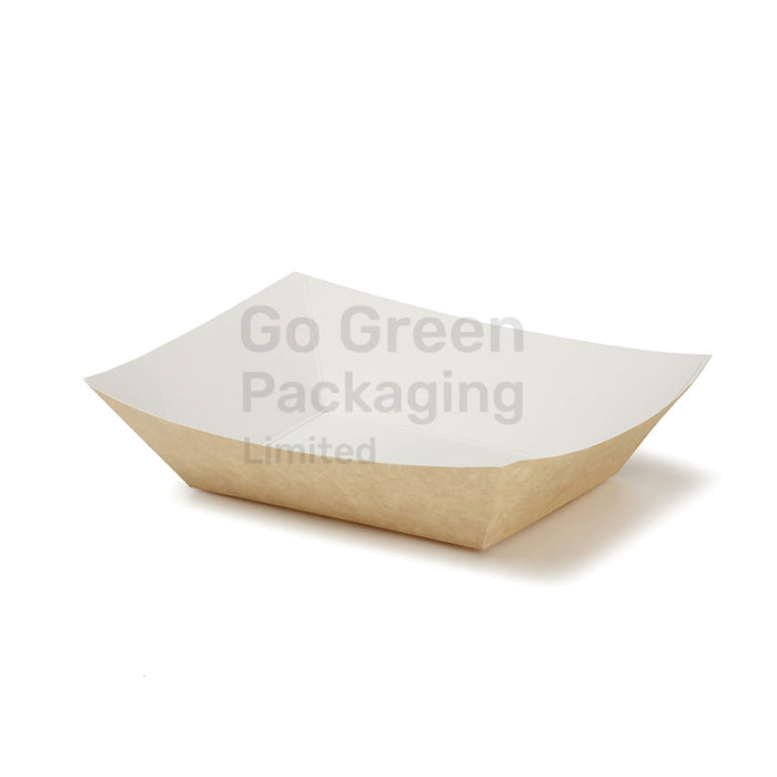 Small White Kraft Street Food Trays - 154mm - 1000pcs