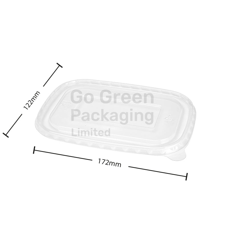 Clear PET Lids for Rectangular Takeaway Containers - 300pcs