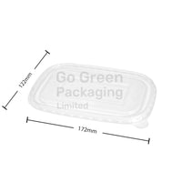 Clear PET Lids for Rectangular Takeaway Containers - 300pcs