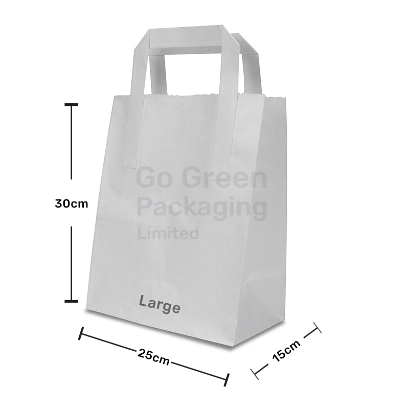 Takeaway White Paper Carrier bags