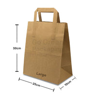 Takeaway Kraft Brown Paper Carrier Bags