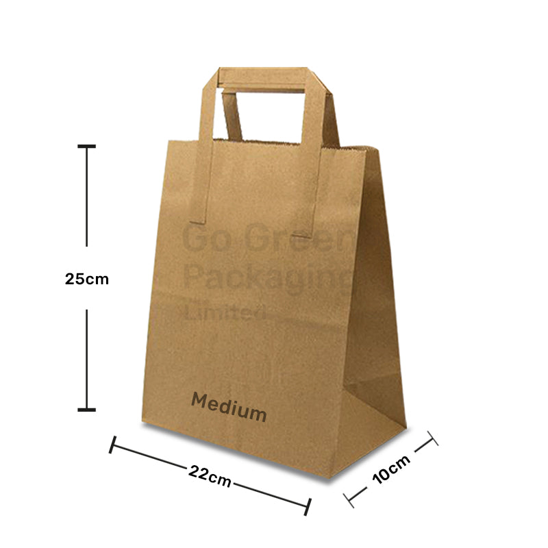 Takeaway Kraft Brown Paper Carrier Bags