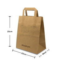 Takeaway Kraft Brown Paper Carrier Bags