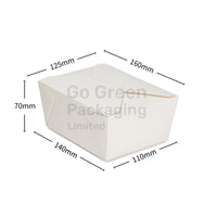 No.8 White Kraft Deli Boxes 1000ml | Eco-Friendly & Leakproof -300pcs