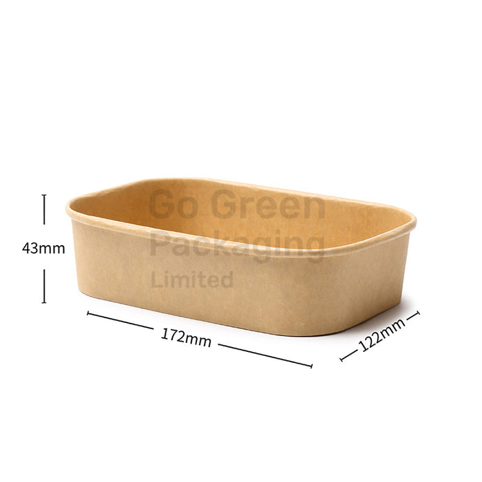 500ml Eco Friendly Rectangular Kraft Takeaway Food Containers Leakpr 500ml-eco-friendly-rectangular-kraft-takeaway-food-containers-leakpr