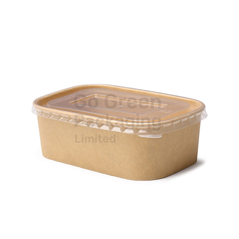 Rectangular Paper Containers 300x Eco-Friendly Kraft Take Away Food Containers - 750ml Brown Kraft ...