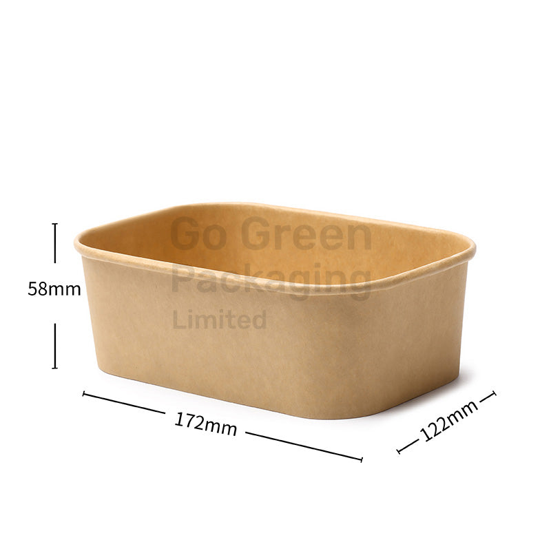 Brown Container Packaging 300x Eco-Friendly Kraft Take Away Food Containers - 750ml Brown Kraft ...