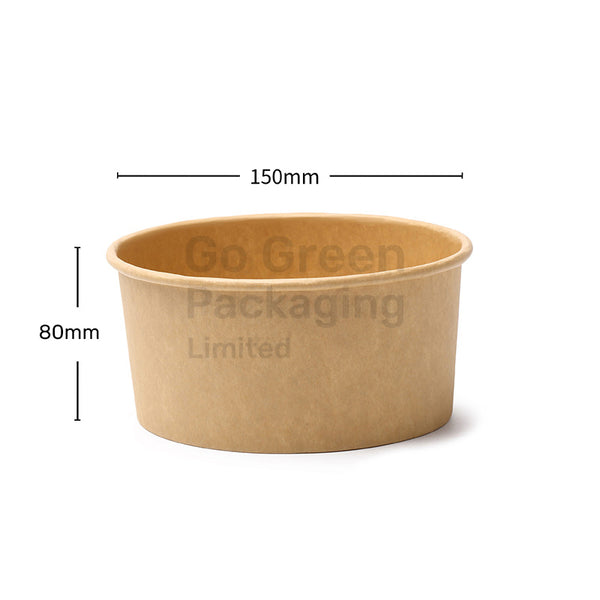 1000ml Kraft Takeaway Food Bowls | Eco-Friendly & Leakproof -300pcs