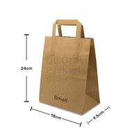 Takeaway Kraft Brown Paper Carrier Bags