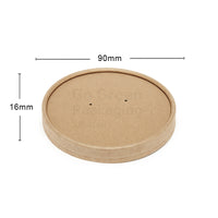 90mm Kraft Paper Lids For 8oz|12oz Soup & Food Containers - 500pcs