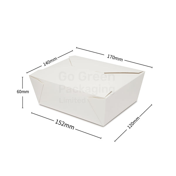 No 8A. White Kraft Deli Takeaway Boxes 1050ml - 300pcs