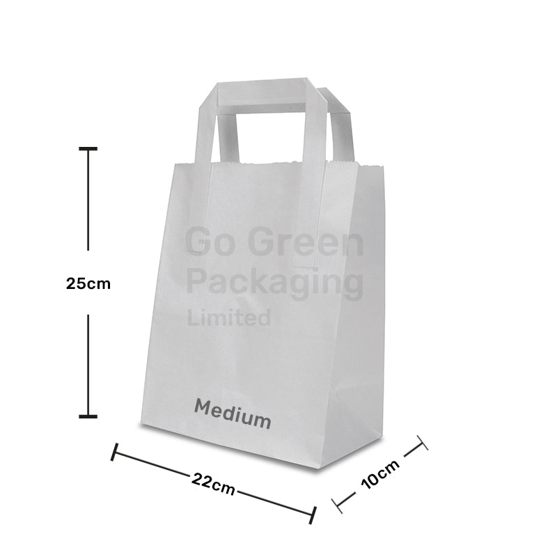 Takeaway White Paper Carrier bags